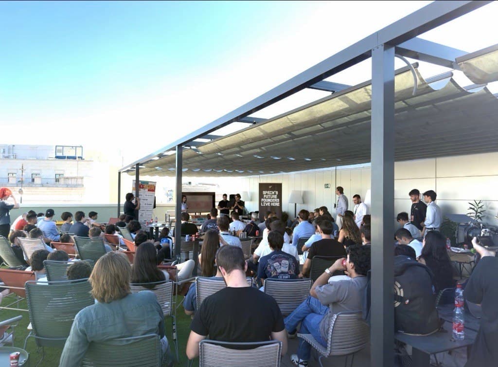 The maio team on the HackSpain stage